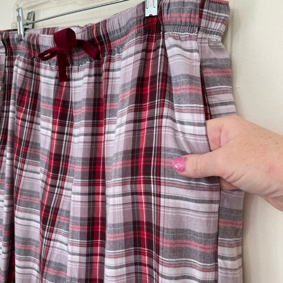 Victoria’s Secret Red Plaid Pajama Pants Pull On Drawstring Elastic Waist ~ Sz M - Picture 5 of 13